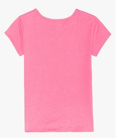tee-shirt fille imprime a manches courtes rose tee-shirtsA297301_2