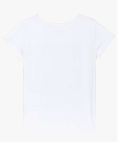 tee-shirt fille en coton stretch imprime danse blancA297501_2
