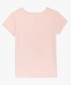 tee-shirt fille en coton stretch imprime danse roseA297601_2