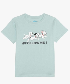 tee-shirt fille a manches courtes imprime paillete - disney animals les 101 dalmatiens vert tee-shirtsA315601_1