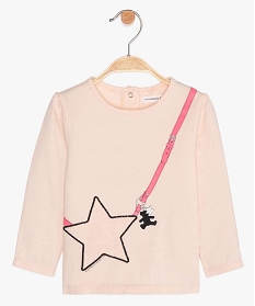 tee-shirt bebe fille a manches longues lulu castagnette rose tee-shirts manches longuesA319001_1