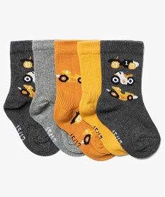 chaussettes bebe avec imprime bolides (lot de 5) grisA319601_1