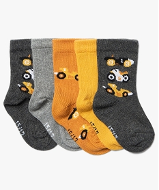 chaussettes bebe avec imprime bolides (lot de 5) gris chaussettesA319601_2