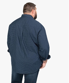 chemise homme a petits motifs contrastants bleu chemise manches longuesA325201_3