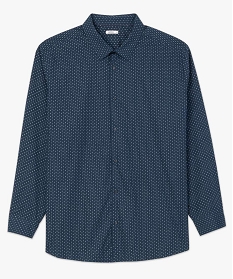 chemise homme a petits motifs contrastants bleu chemise manches longuesA325201_4