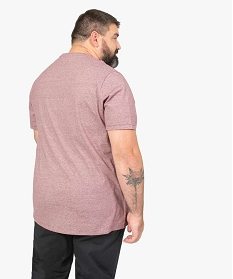 tee-shirt homme grande taille col v a fines rayures rougeA325701_3
