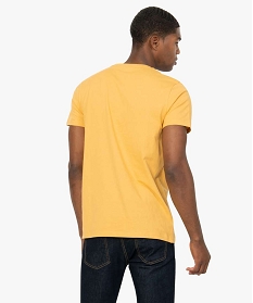 tee-shirt homme a manches courtes avec motif positif jaune tee-shirtsA325901_3