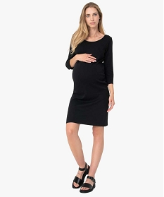 robe de grossesse ajustee en maille noir robesA326701_1