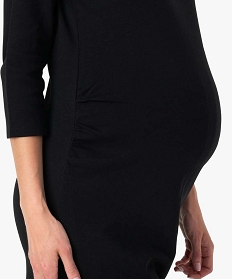 robe de grossesse ajustee en maille noir robesA326701_3