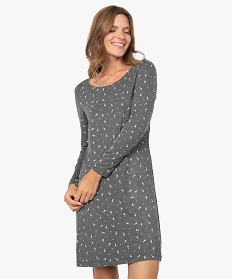 ROBE ROSE HOMEWEAR IMPRIME GRIS:40682580016-Viscose////