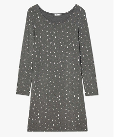 chemise de nuit a manches longues femme gris nuisettes chemises de nuitA327901_4