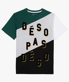 tee-shirt garcon multicolore avec imprime velours imprimeA330201_1