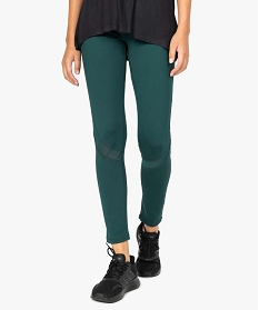 leggings de sport femme avec bandes texturees et resille vert leggings et jeggingsA335401_1