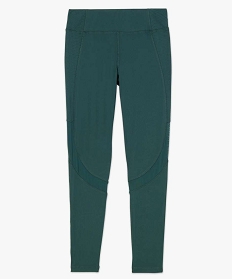 leggings de sport femme avec bandes texturees et resille vert leggings et jeggingsA335401_4