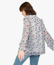 blouse femme a motifs fleuris avec volants sur les manches imprime blousesA338901_3
