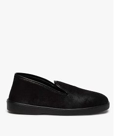 GEMO Chaussons homme unis style charentaises Noir