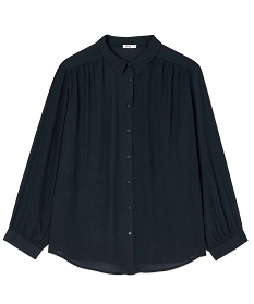 chemise femme en voile transparent avec manches froncees noir chemisiers et blousesA348801_4