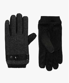 gants tactiles pour homme a motifs chevrons gris standardA349701_1