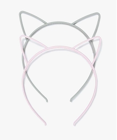serre-tete fille en plastique a oreilles de chat (lot de 2) rose autres accessoires filleA351801_1