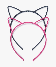 serre-tete fille en plastique a oreilles de chat (lot de 2) rose autres accessoires filleA351901_1