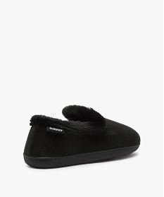 chaussons femme charentaises a doublure debordante isotoner dessus uni noir standard chaussons