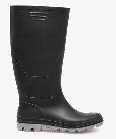 GEMO Bottes de pluie homme à semelle crantée contrastée noir standard