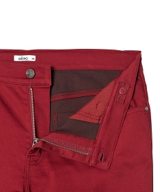 pantalon femme grande taille coupe slim en toile extensible rouge pantalons et jeansA381601_2