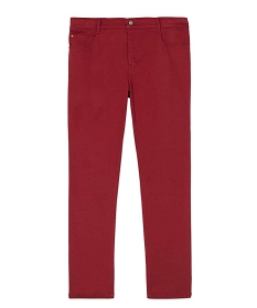 pantalon femme grande taille coupe slim en toile extensible rouge pantalons et jeansA381601_4