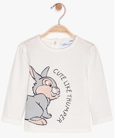 tee-shirt bebe fille a manches longues imprime - disney animals blancA401501_1