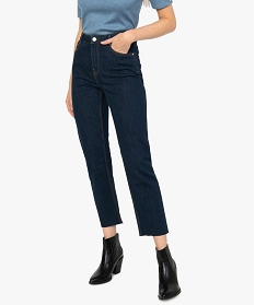 jean femme regular taille haute a bords francs bleu pantalons jeans et leggingsA401601_1