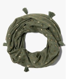 foulard femme forme snood avec motifs pailletes vert autres accessoiresA403801_1