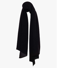 foulard femme uni en matiere plissee noirA404001_1