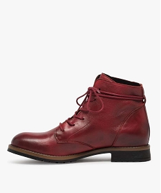 boots femme dessus cuir esprit godillot rouge bottines et bootsA442701_3