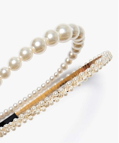serre-tete femme a perles (lot de 2) blanc autres accessoiresA457001_2