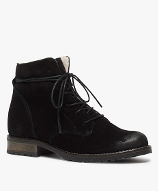 boots femme a lacets avec doublure chaude noir bottines et bootsA457701_2