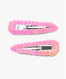 GEMO Pince à cheveux fille clic clac à sequins (lot de 2) Rose