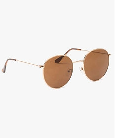 lunettes de soleil femme forme pantos en metal cuivre brunA461401_1