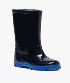 bottes de pluie garcon a semelle crantee coloree bleuA484701_2