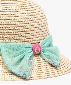 chapeau bebe fille en paille a ruban en tulle - lulu castagnette vert accessoiresA497601_3