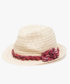 chapeau fille en crochet avec tresse imprimee rougeA497801_1