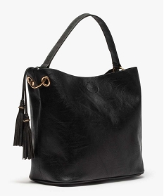 sac femme multi-matieres avec pampilles amovibles noir sacs bandouliereA500701_2