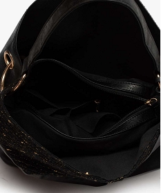 sac femme multi-matieres avec pampilles amovibles noir sacs bandouliereA500701_3