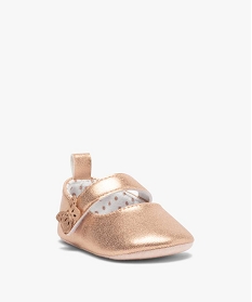 chaussons de naissance bebe fille en forme de babies metallises rose chaussures de naissanceA512901_2