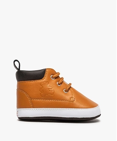 chaussures de naissance bebe garcon - lulu castagnette orange chaussures de naissanceA513001_1