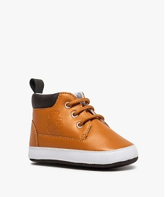 chaussures de naissance bebe garcon - lulu castagnette orange chaussures de naissanceA513001_2