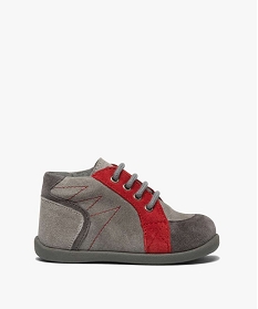 GEMO Chaussures premiers pas bébé garçon en cuir Gris