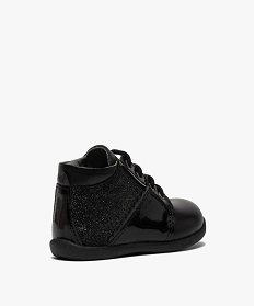 chaussures premiers pas bebe fille en cuir details brillants noir chaussures de parcA513601_4