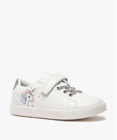 tennis bebe fille imprimees licorne fermeture a scratch blanc baskets et tennisA514001_2