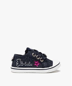 tennis bebe fille zippees en toile brillante - lulu castagnette bleu baskets et tennisA515301_1