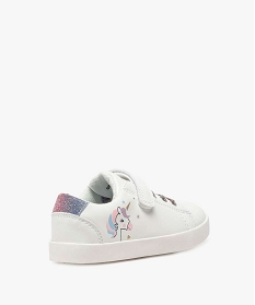 baskets fille unies avec licorne imprimee sur le cote blancA517201_4